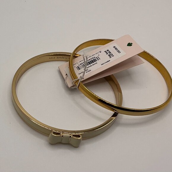 Kate Spade New York TAKE A BOW Gold & Cream/Idiom Gold-Tone Bangle Brace… - Picture 5 of 10
